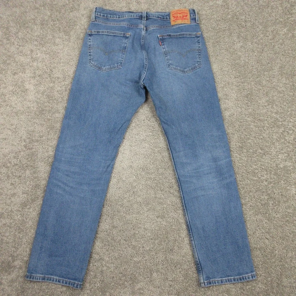 Levis Jeans Mens 32x30 Blue 505 Regular Straight Faded Whisker Zip Denim Pants